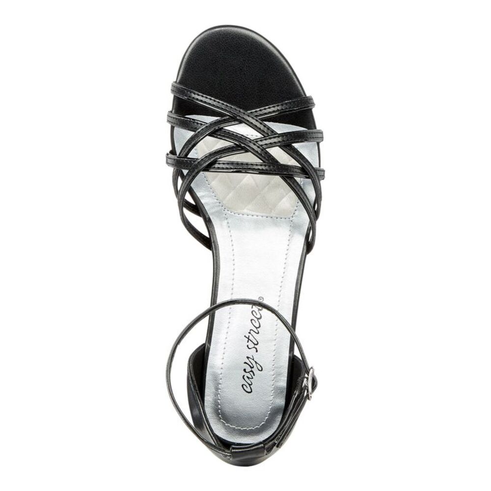EASY STREET Womens Black Translucent Wedge Tarrah Round Toe Wedge Sandals 8 M - Picture 3 of 4
